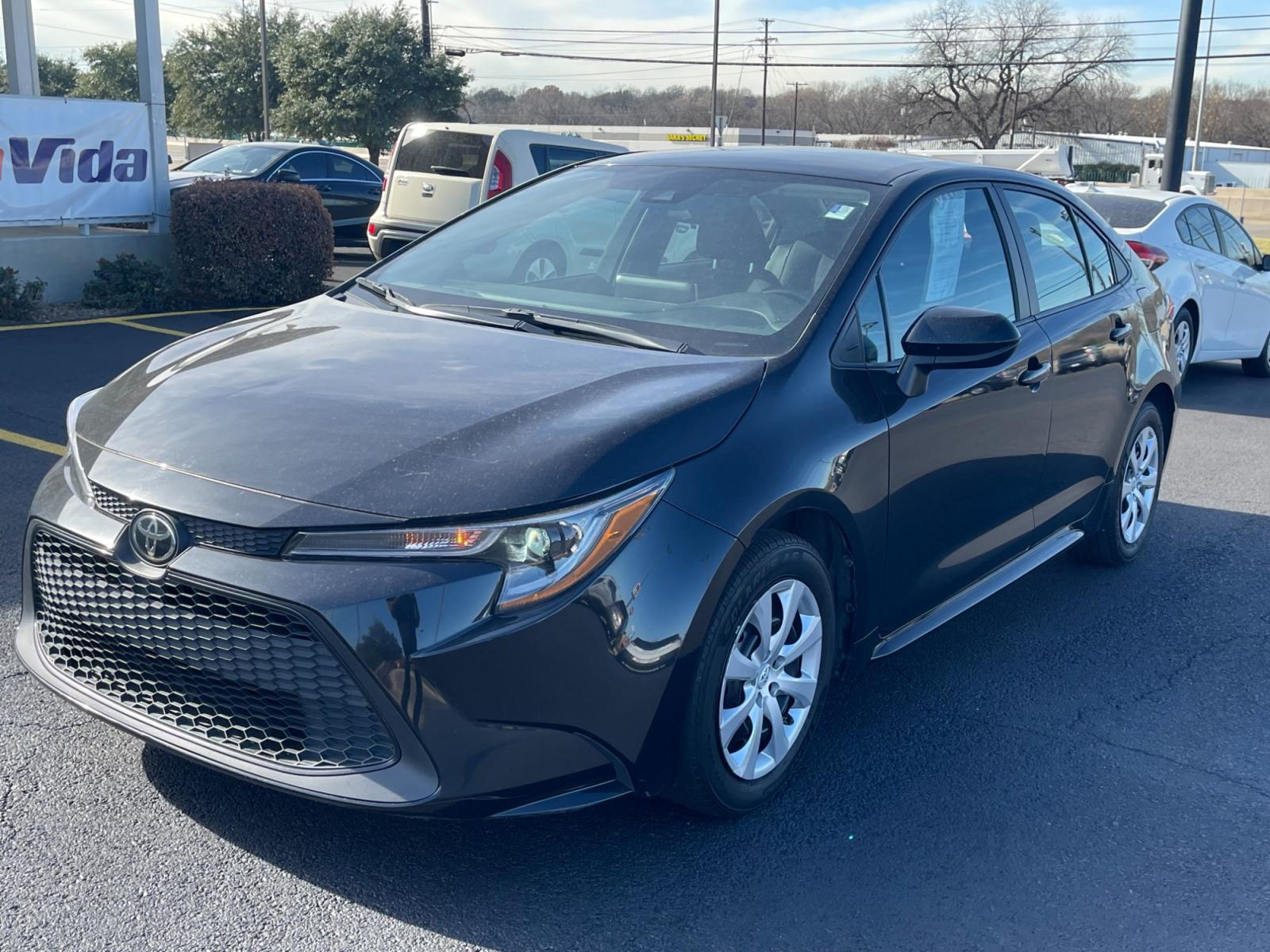 2020 BLACK Toyota Corolla LE (5YFEPRAE7LP) with an 1.8L L4 DOHC 16V engine, CVT transmission, located at 420 I-35E, Lancaster, TX, 75146, (469) 297-4144, 32.593929, -96.823685 - Photo #2