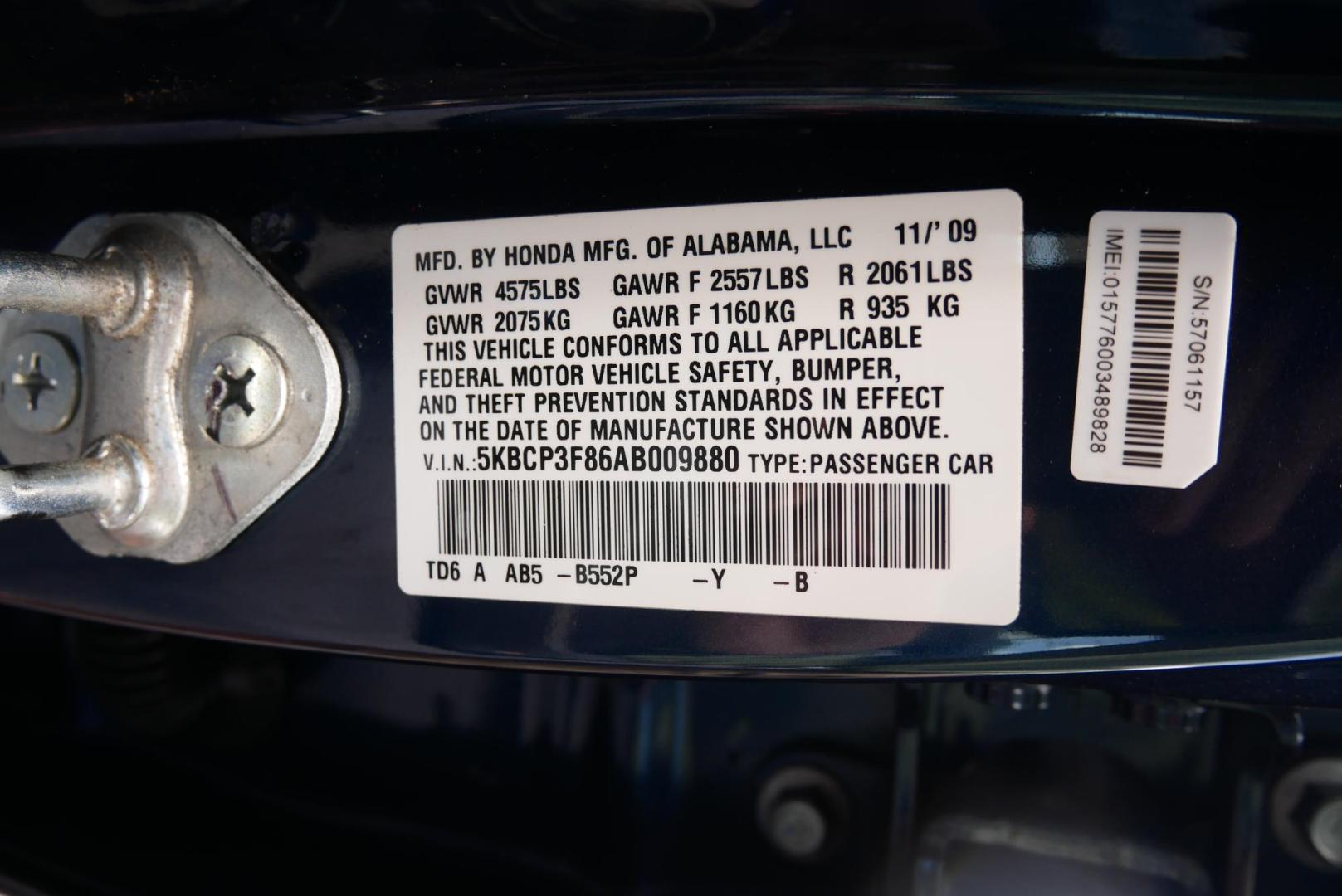 2010 BLUE Honda Accord EX-L V-6 Sedan AT (5KBCP3F86AB) with an 3.5L V6 SOHC 24V engine, 5-Speed Automatic transmission, located at 8640 E R L Thornton Fwy, Dallas, TX, 75228, (469) 297-4144, 32.794128, -96.693008 - Photo#21