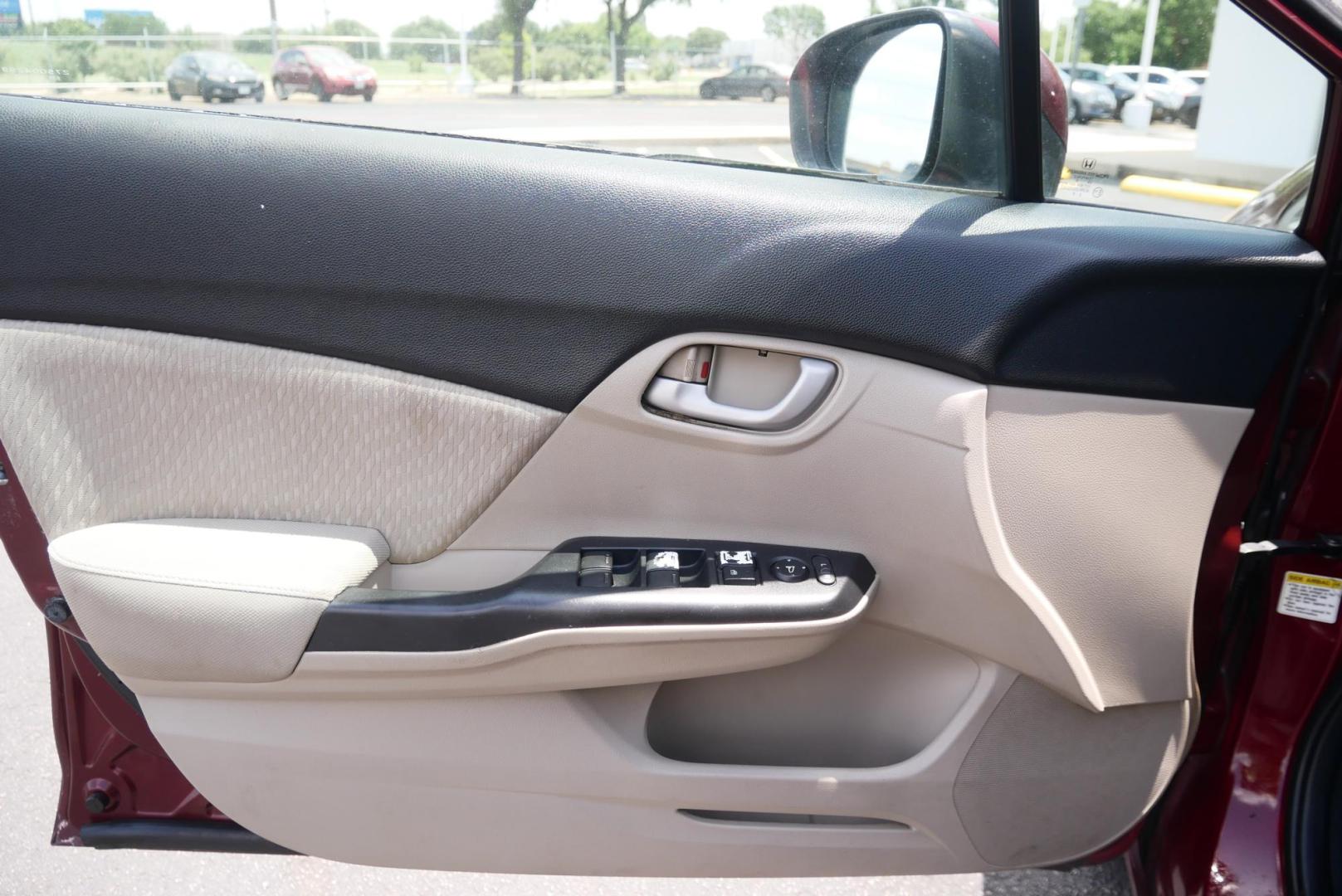 2015 MAROON Honda Civic LX Sedan CVT (2HGFB2F59FH) with an 1.8L L4 SOHC 16V engine, Continuously Variable Transmission transmission, located at 8640 E R L Thornton Fwy, Dallas, TX, 75228, (469) 297-4144, 32.794128, -96.693008 - Photo#10