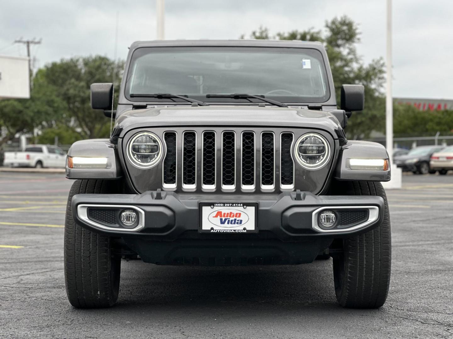2021 GRAY Jeep Wrangler Unlimited Sahara 4XE (1C4JJXP60MW) with an 2.0L L4 DOHC 16V HYBRID engine, 8A transmission, located at 8640 E R L Thornton Fwy, Dallas, TX, 75228, (469) 297-4144, 32.794128, -96.693008 - Photo#1