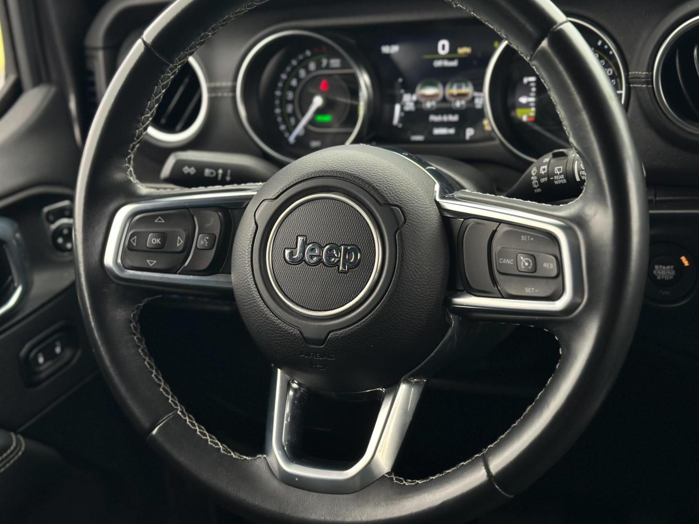 2021 GRAY Jeep Wrangler Unlimited Sahara 4XE (1C4JJXP60MW) with an 2.0L L4 DOHC 16V HYBRID engine, 8A transmission, located at 8640 E R L Thornton Fwy, Dallas, TX, 75228, (469) 297-4144, 32.794128, -96.693008 - Photo#11