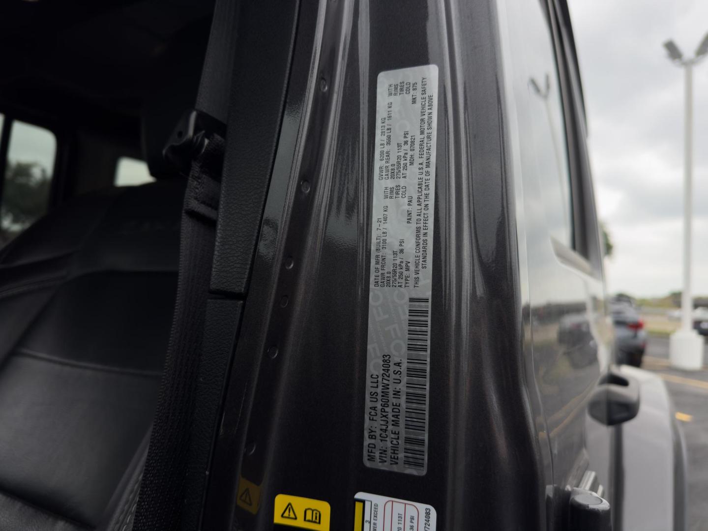 2021 GRAY Jeep Wrangler Unlimited Sahara 4XE (1C4JJXP60MW) with an 2.0L L4 DOHC 16V HYBRID engine, 8A transmission, located at 8640 E R L Thornton Fwy, Dallas, TX, 75228, (469) 297-4144, 32.794128, -96.693008 - Photo#30