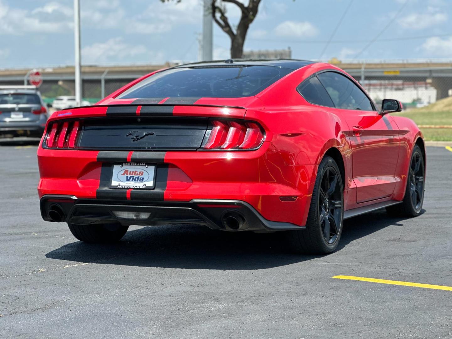2019 RED Ford Mustang EcoBoost Coupe (1FA6P8TH4K5) with an 2.3L L4 DOHC 16V engine, located at 8640 E R L Thornton Fwy, Dallas, TX, 75228, (469) 297-4144, 32.794128, -96.693008 - Photo#4