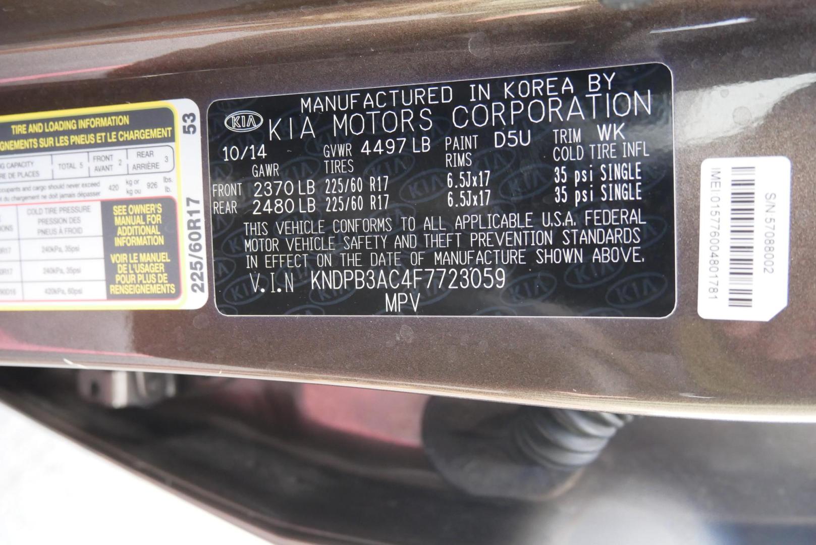 2015 BROWN Kia Sportage LX FWD (KNDPB3AC4F7) with an 2.4L V6 DOHC 24V engine, 6-Speed Automatic transmission, located at 8640 E R L Thornton Fwy, Dallas, TX, 75228, (469) 297-4144, 32.794128, -96.693008 - Photo#20