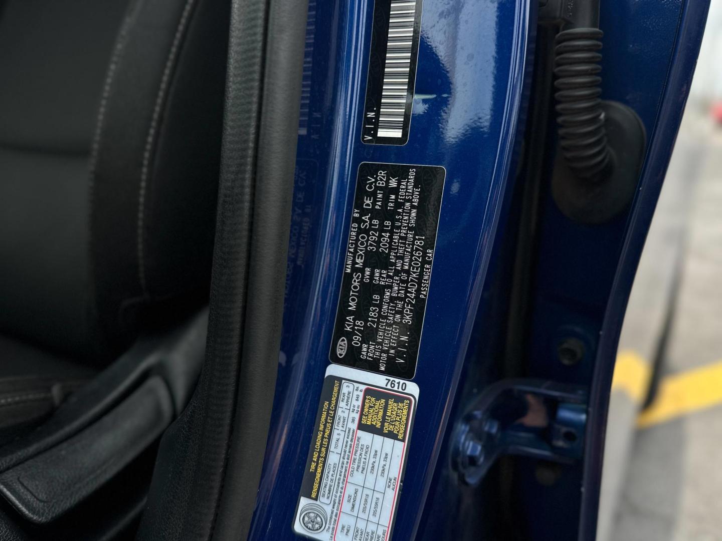 2019 BLUE Kia Forte LX 6A (3KPF24AD7KE) with an 2.0L L4 DOHC 16V engine, 6A transmission, located at 8640 E R L Thornton Fwy, Dallas, TX, 75228, (469) 297-4144, 32.794128, -96.693008 - Photo#25