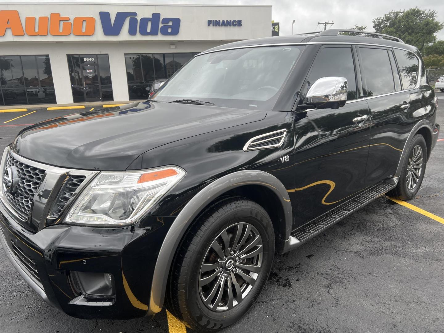 2018 BLACK Nissan Armada SL 2WD (JN8AY2NF3J9) with an 5.6L V8 DOHC 32V engine, 7A transmission, located at 8640 E R L Thornton Fwy, Dallas, TX, 75228, (469) 297-4144, 32.794128, -96.693008 - Photo#1