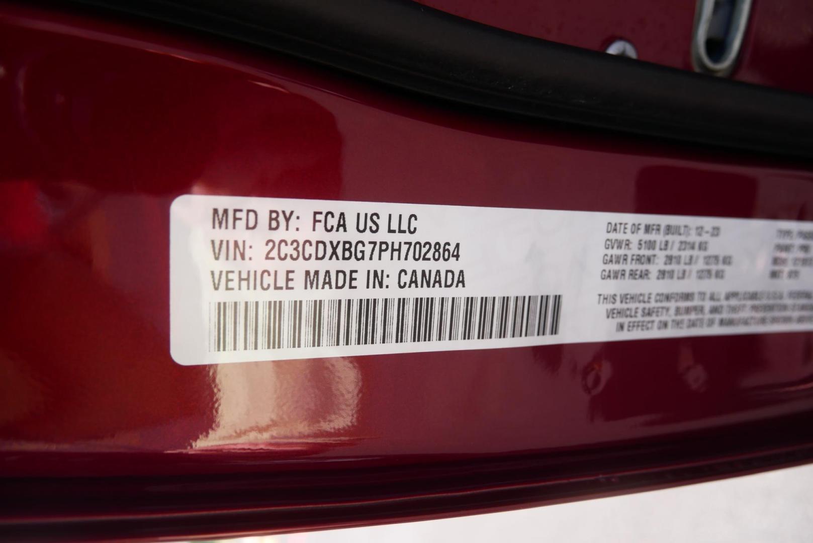 2023 RED Dodge Charger SXT (2C3CDXBG7PH) with an 3.6L V6 DOHC 24V engine, 8A transmission, located at 8640 E R L Thornton Fwy, Dallas, TX, 75228, (469) 297-4144, 32.794128, -96.693008 - Photo#22