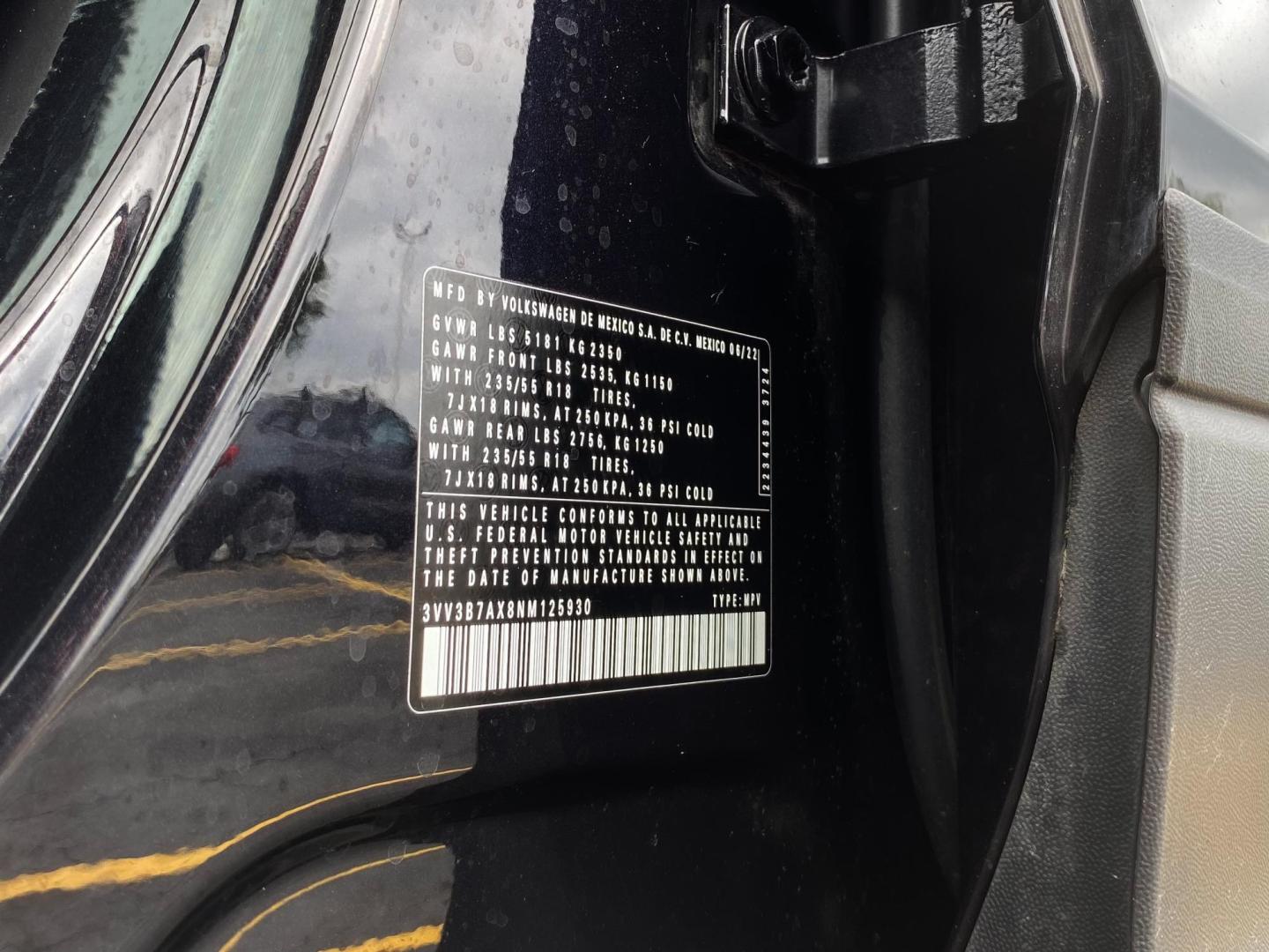 2022 BLACK Volkswagen Tiguan SE (3VV3B7AX8NM) with an 2.0L L4 DOHC 16V TURBO engine, 8A transmission, located at 8640 E R L Thornton Fwy, Dallas, TX, 75228, (469) 297-4144, 32.794128, -96.693008 - Photo#31